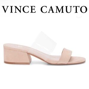 NIB $129R. Vince Camuto Caveera Slide. Suede/PVC. Precious/Suede. Size 9